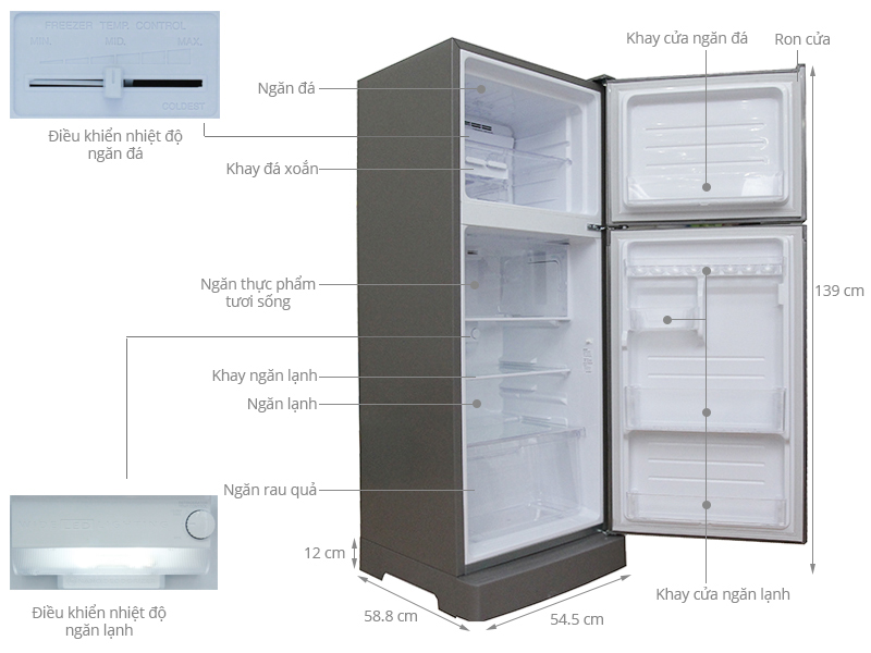 Tủ lạnh Sharp 196 lít SJ-211E
