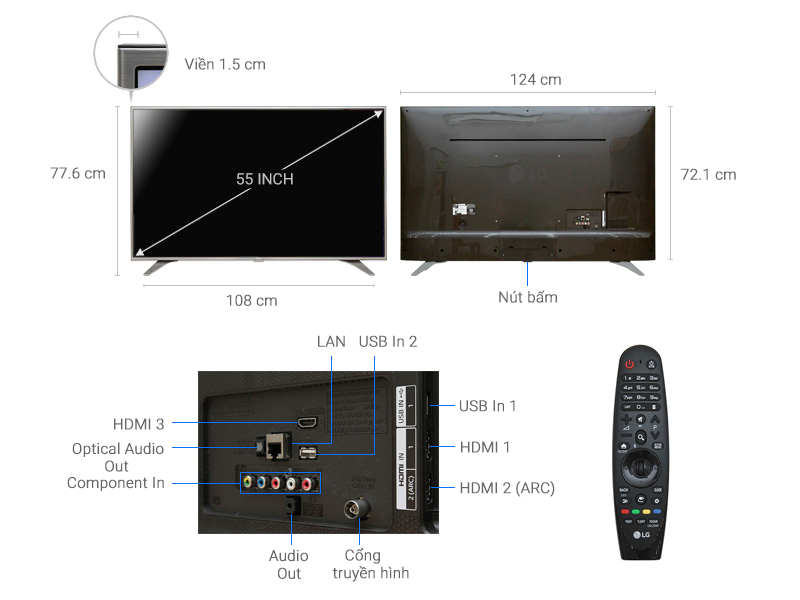 Smart Tivi LG 55 inch 55UH650T