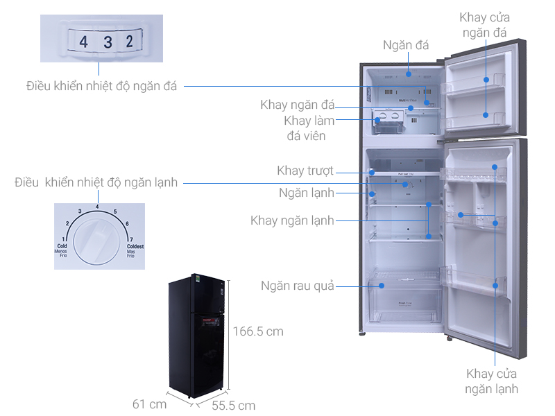 Tủ lạnh LG Inverter 255 lít GN-L255PS