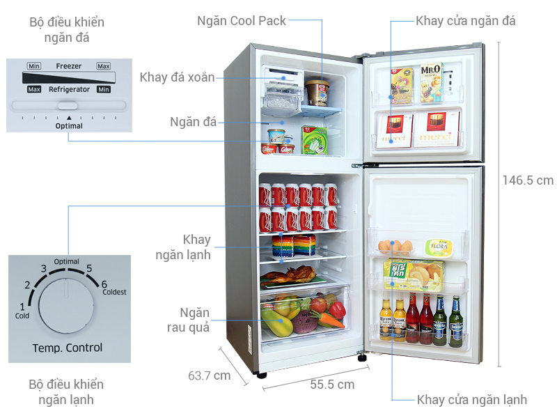 Tủ lạnh Hitachi inverter 365 lít R-VG440PGV3 GBW